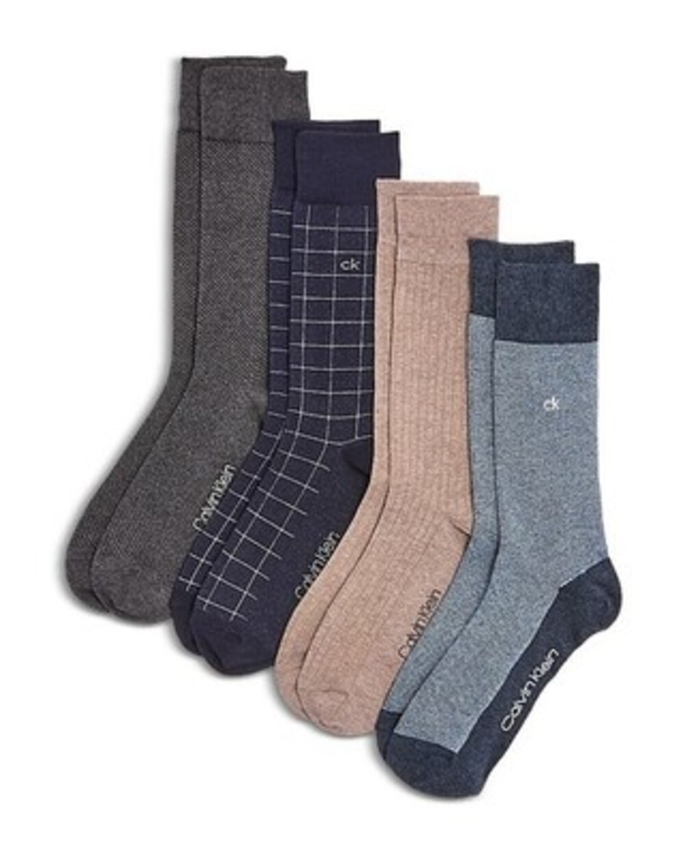 Calvin Klein Dress Crew Socks Men's One Size Blue Multi - 4 Pack